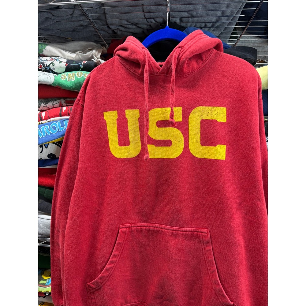 USC Trojans Hoodie Mens Red Yellow Collegiate Graphic Sweatshirt 23x27 6524